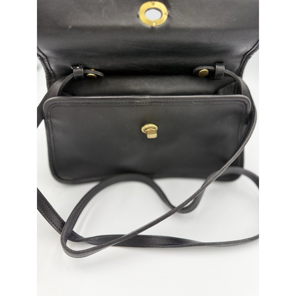 COACH Vintage Black Geometric Top Handle & Long Strap Purse 9044 Hang Tag USA - Picture 11 of 16